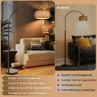 Moderne Booglamp met Rotan Kap