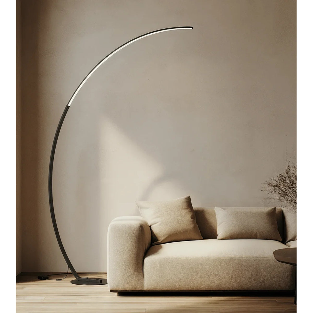 LED Booglamp  – Dimbare Vloerlamp met Afstandsbediening & Voetschakelaar