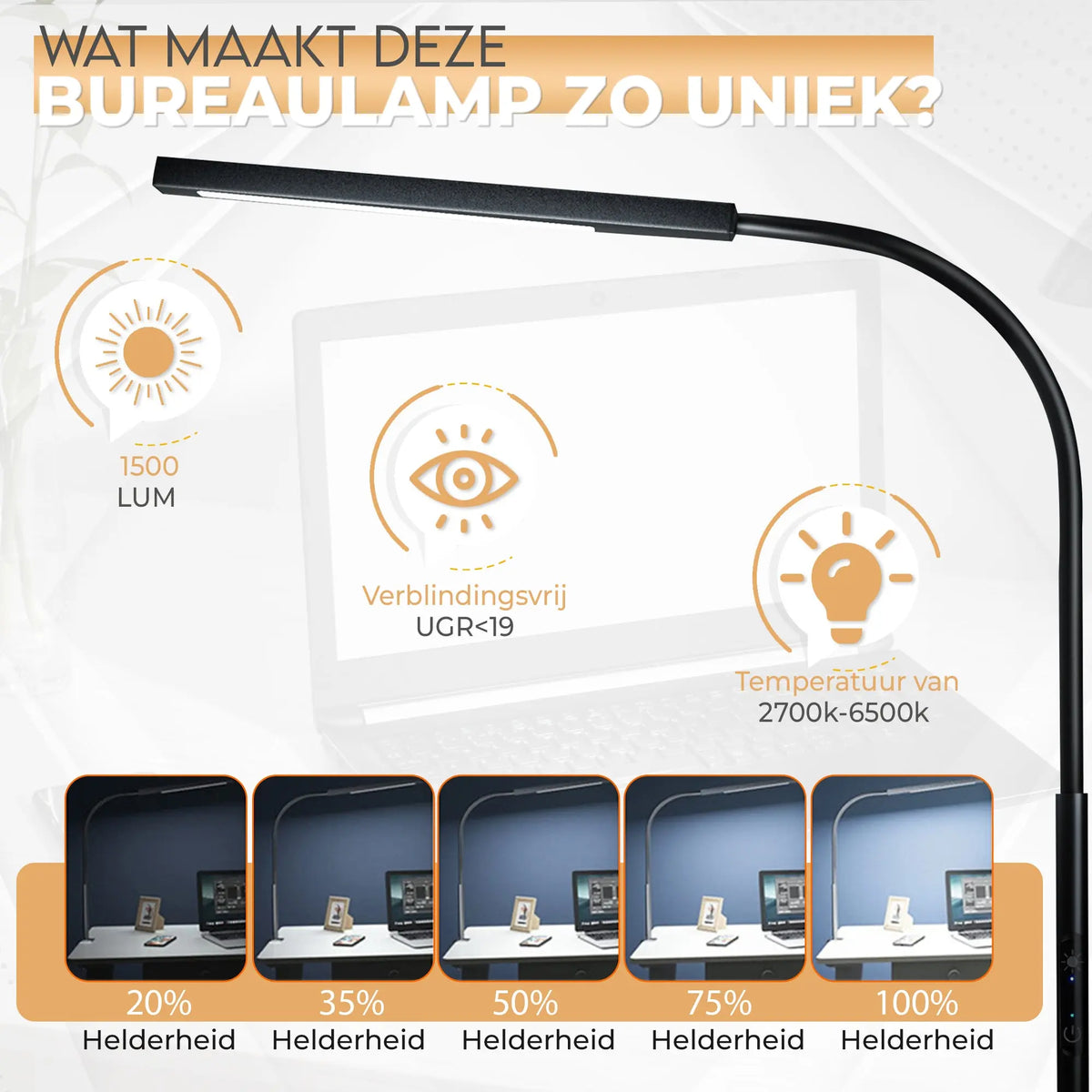 Bureaulamp met klem
