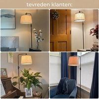 Moderne Vloerlamp - Dimbare Staande Lamp met Linnen Kap Lampen District