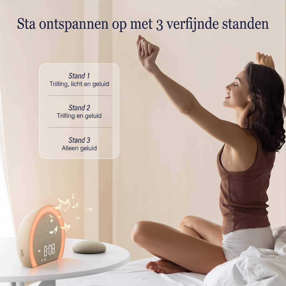 Digitale Wekker met Draadloze Trilchijf & Licht