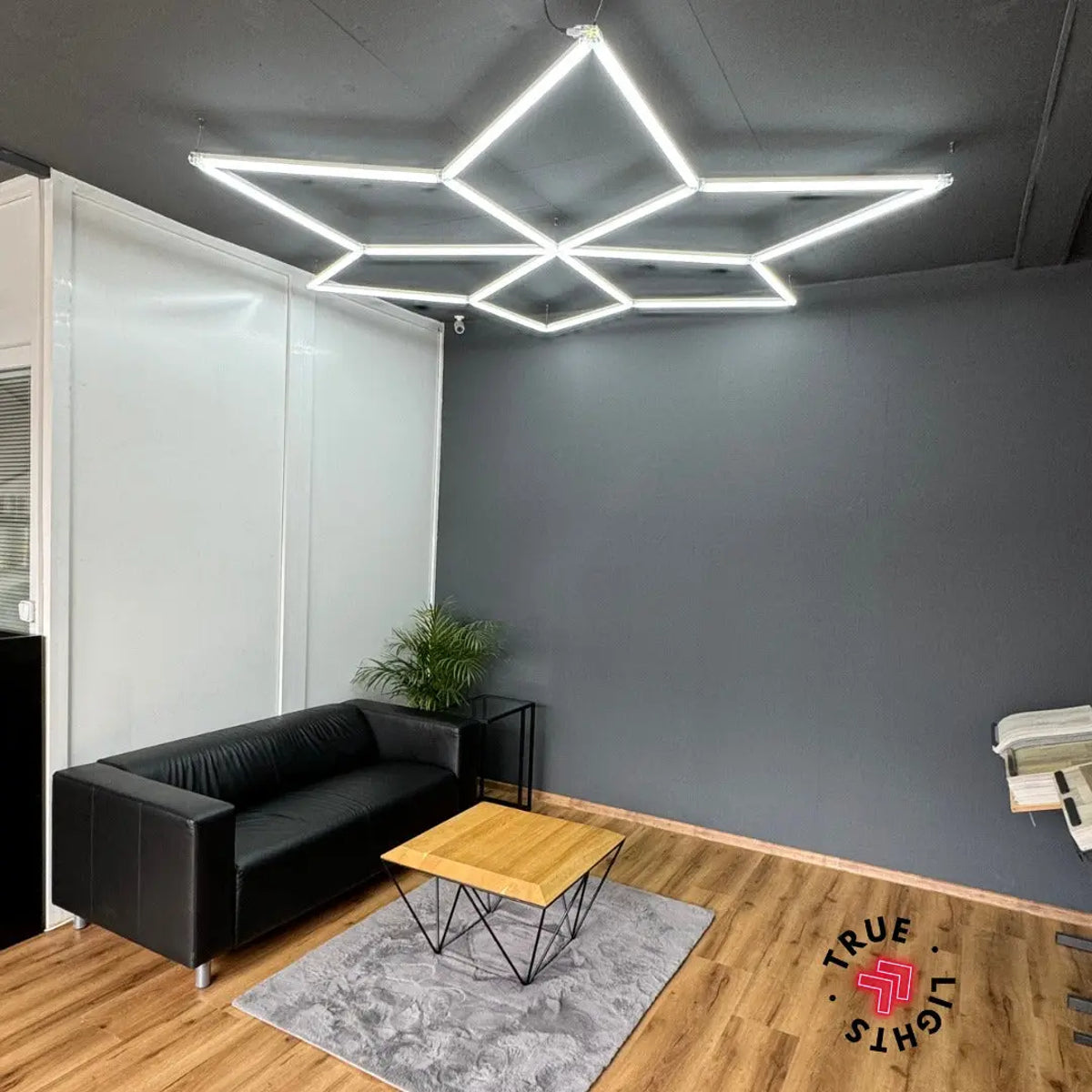 Hexagon plafond verlichting