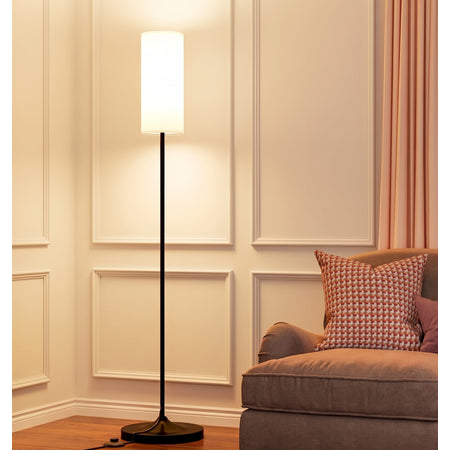 Dimbare LED Vloerlamp – Afstandsbediening & Linnen Kap