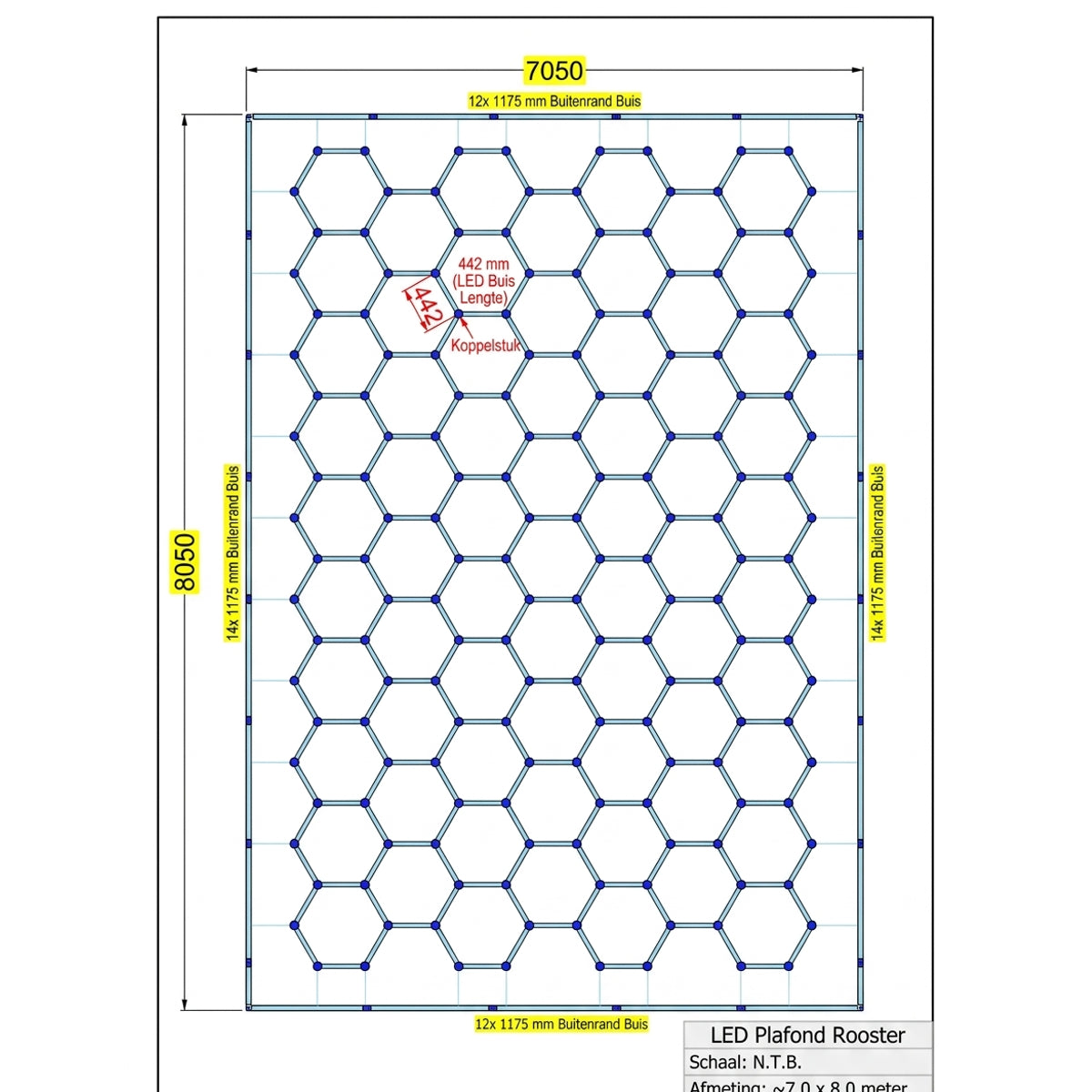 Hexagon op maat / Hexagon custom made