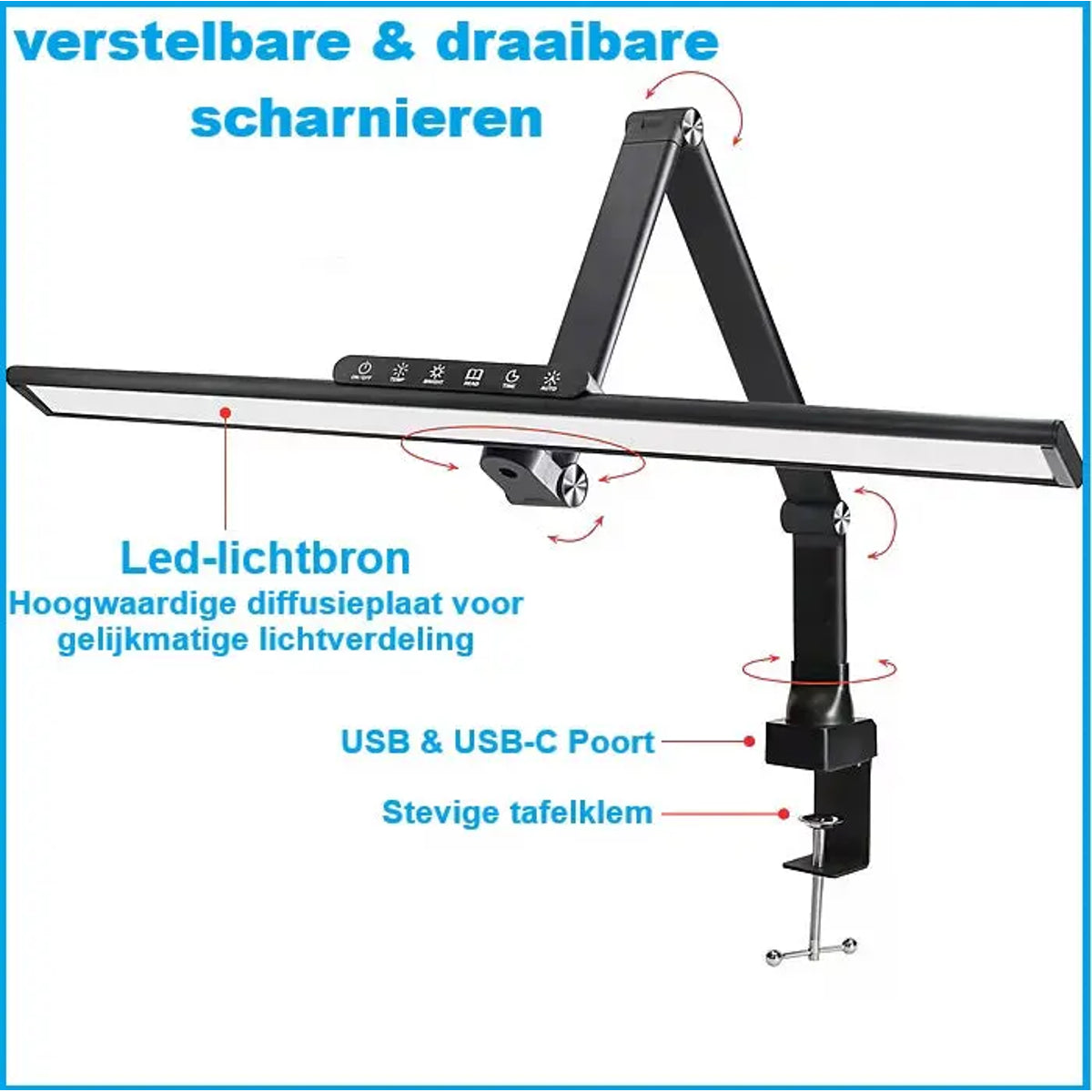 led bureaulamp met klem
