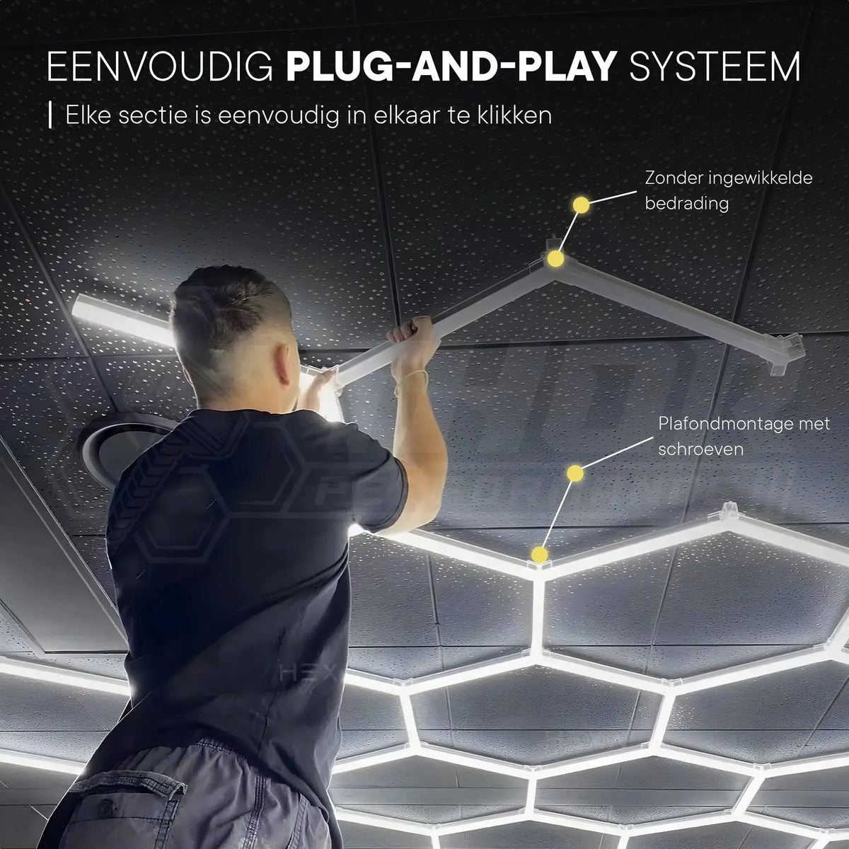 Hexagon plafond verlichting