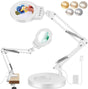 Loeplamp met led verlichting - 5x vergrootglas met klem & voet
