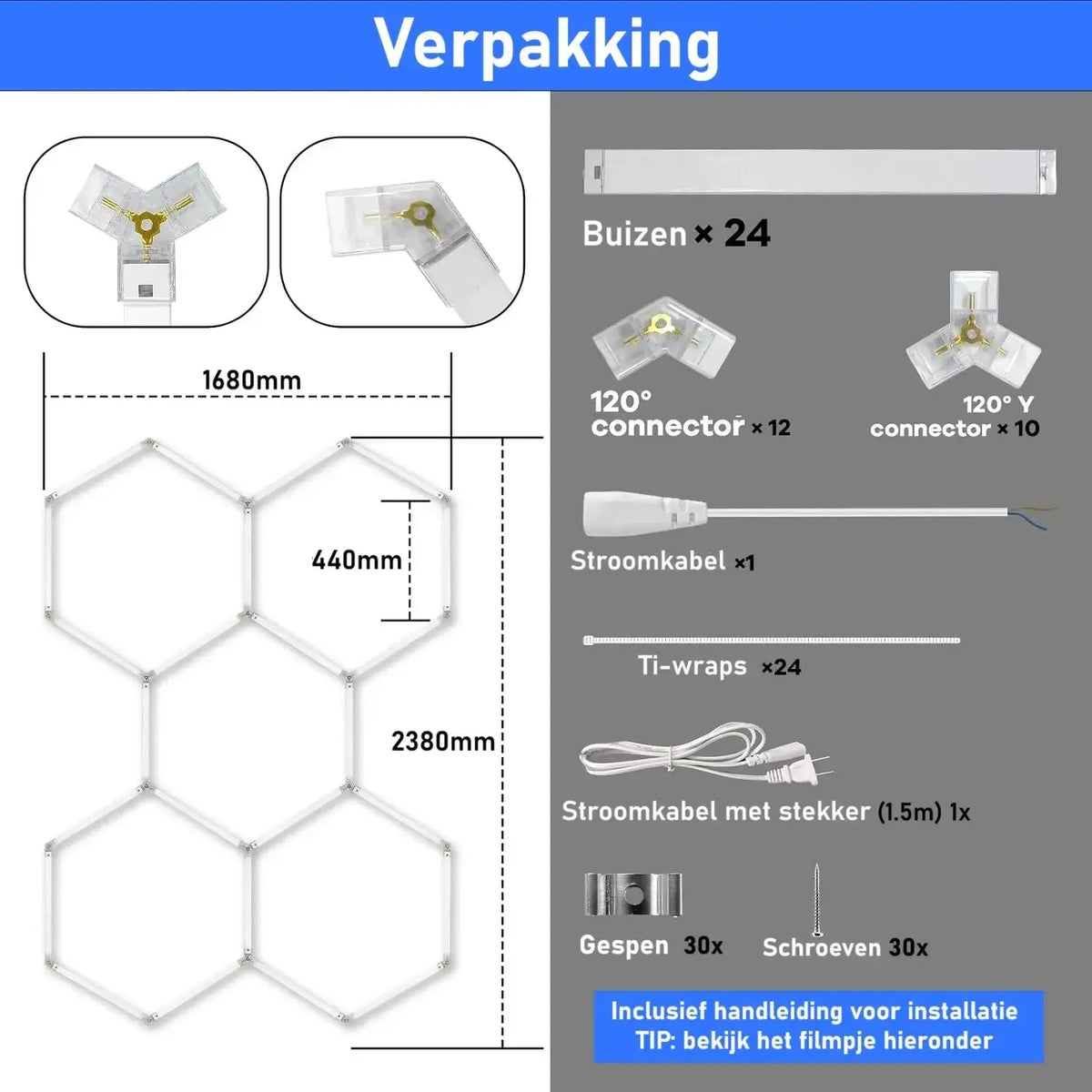 Hexagon led verlichting
