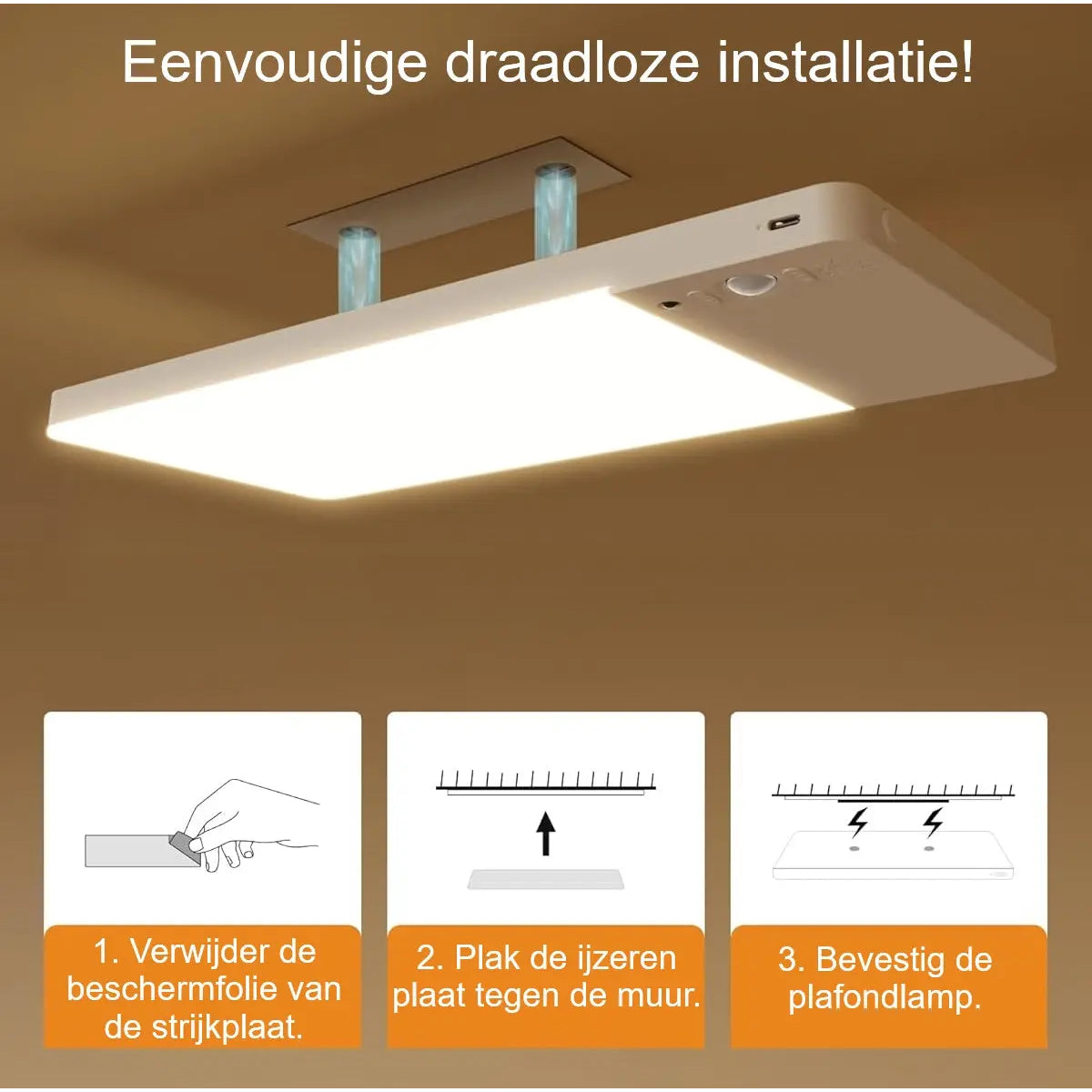 Plafondlamp sensor oplaadbaar
