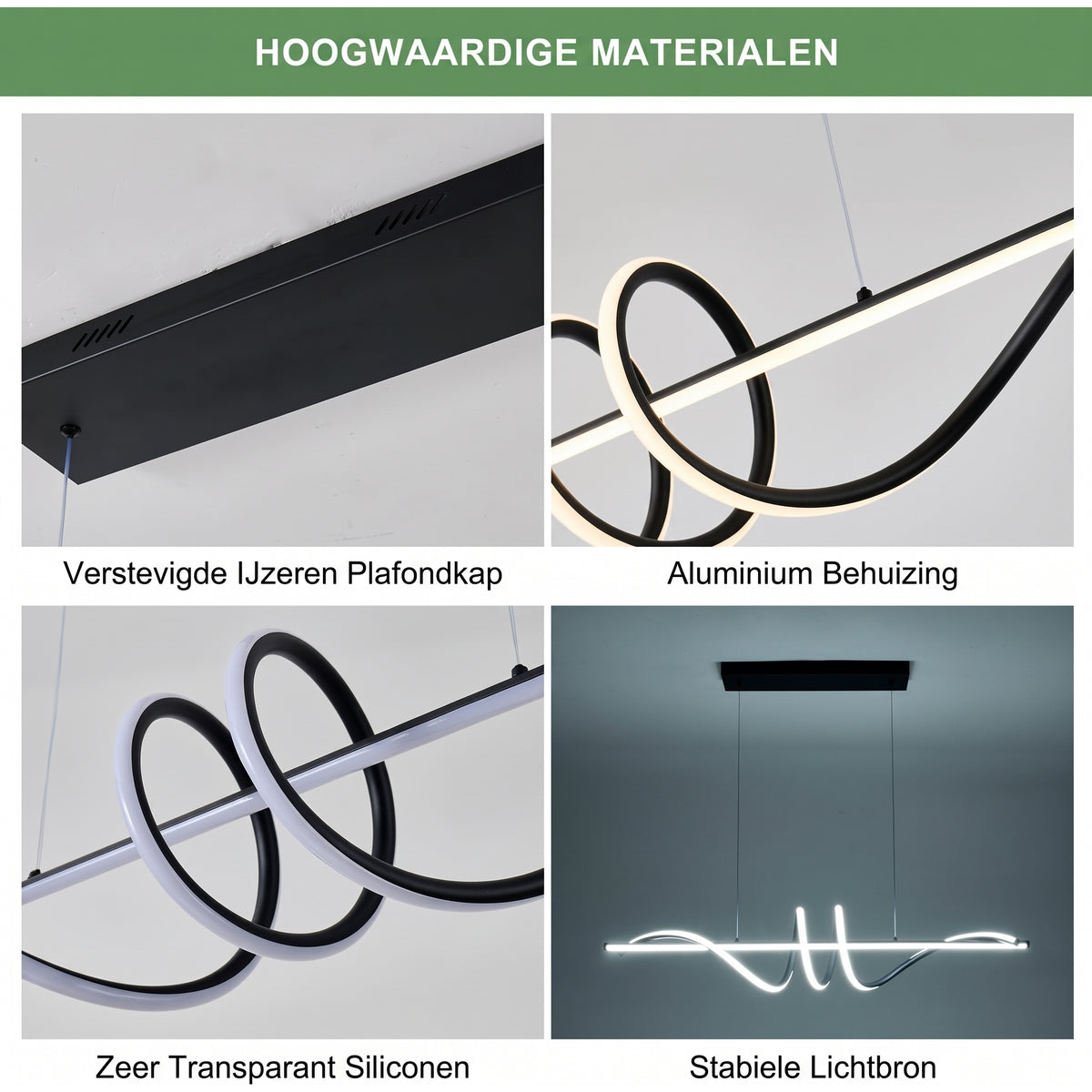 Moderne LED Hanglamp Eettafel Zwart - Dimbaar met Afstandsbediening