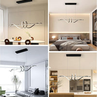 Moderne LED Hanglamp Eettafel Zwart - Dimbaar met Afstandsbediening