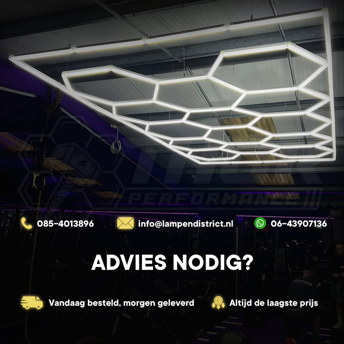 Hexagon plafond verlichting