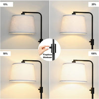 Moderne Vloerlamp - Dimbare Staande Lamp met Linnen Kap Lampen District