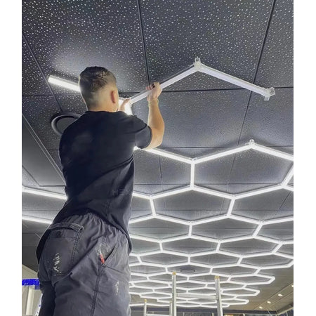 Hexagon plafond verlichting