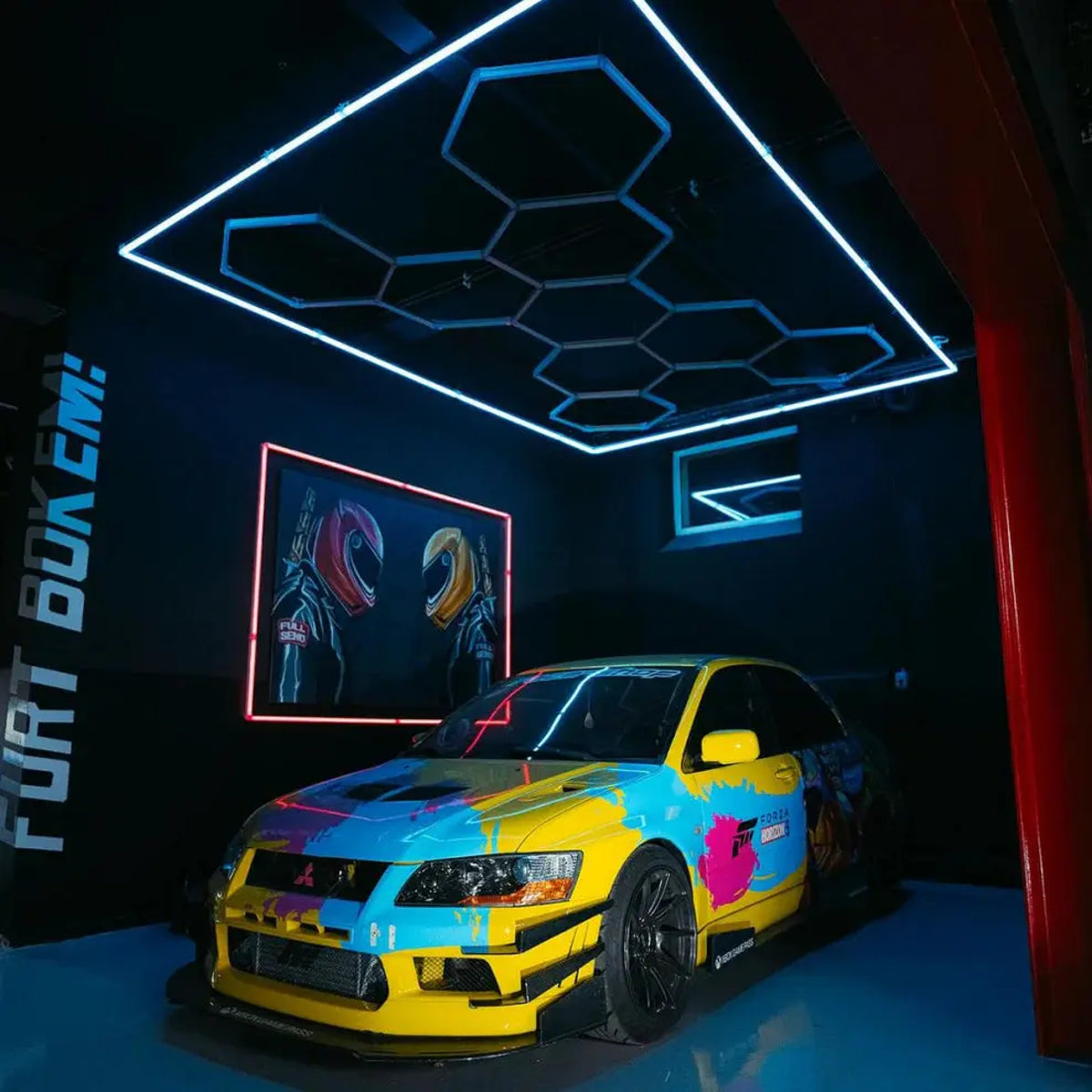 Hexagon plafond verlichting
