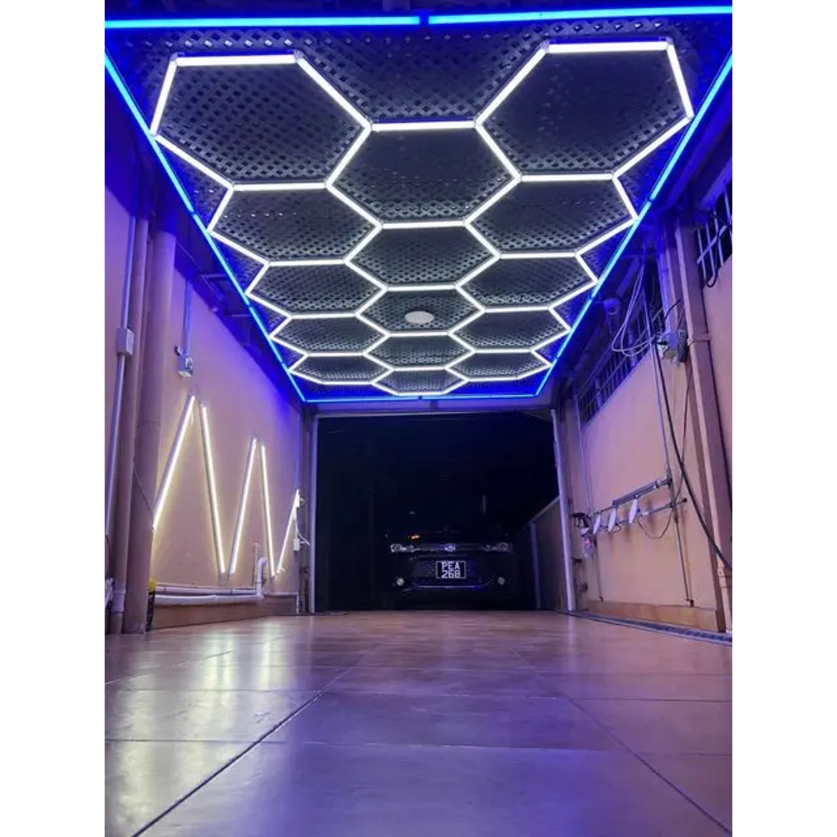 Hexagon plafond verlichting