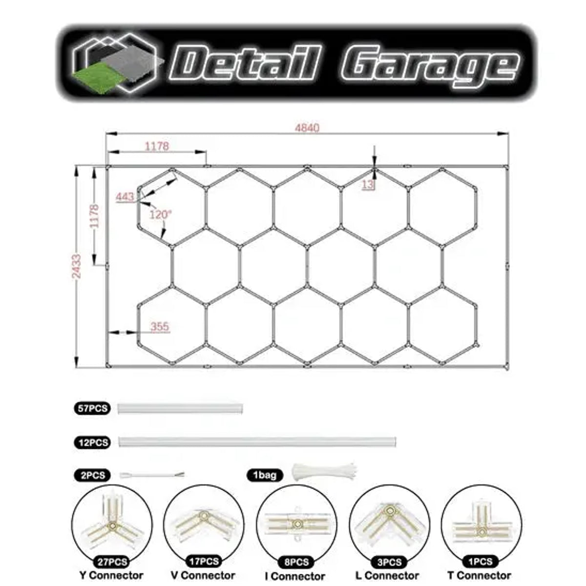 Hexagon garage verlichting