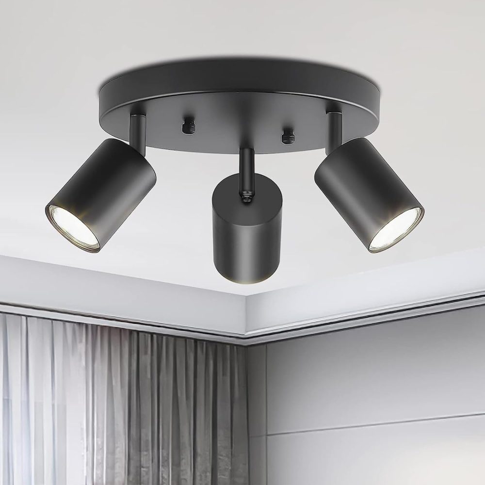 Plafond lamp 3 spots zwart