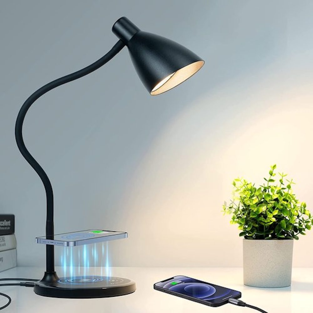 Bureaulamp met telefoon oplader