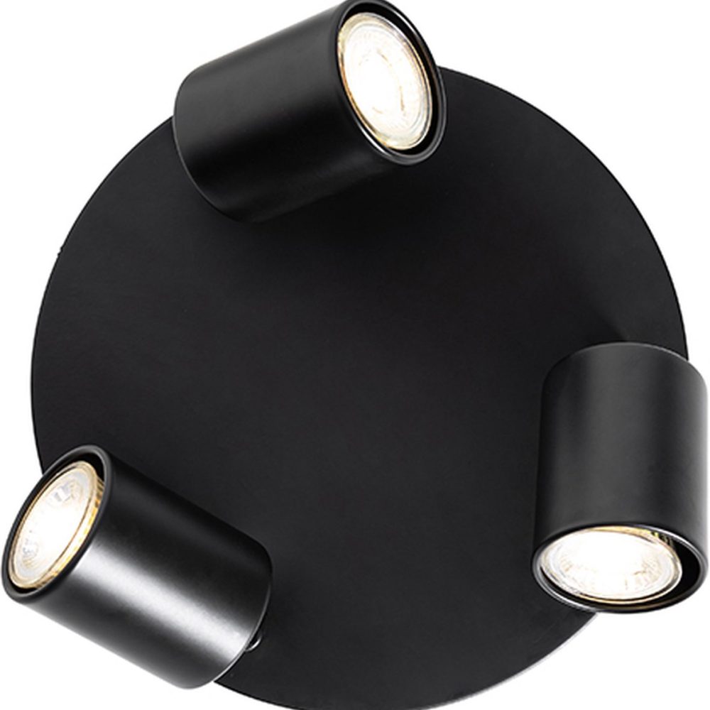 Plafond lamp 3 spots zwart