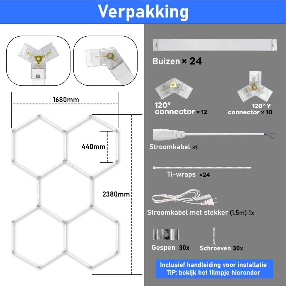 Hexagon led verlichting