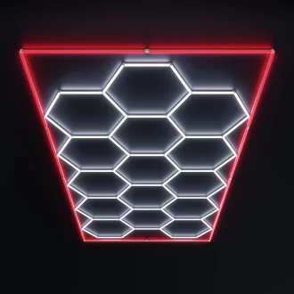 Hexagon Led Verlichting – Rood Frame