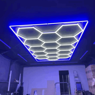 Hexagon led verlichting – Blauw frame