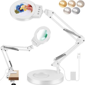 Loeplamp met led verlichting 5x zoom – Wit