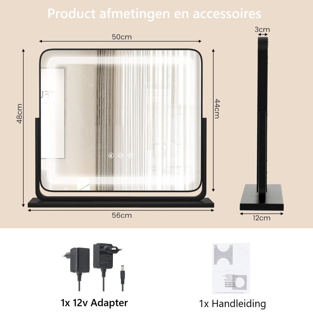 make-upspiegel met verlichting