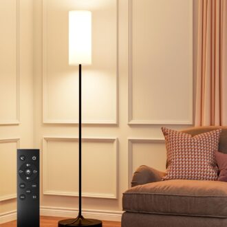 Dimbare LED Vloerlamp – Afstandsbediening & Linnen Kap