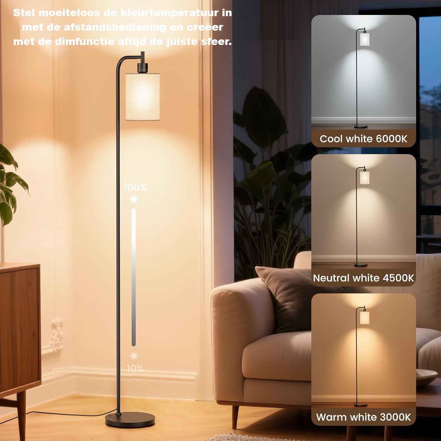 Vloerlamp led dimbaar