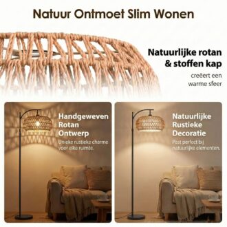 Rotan vloerlamp